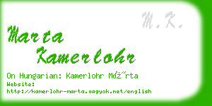 marta kamerlohr business card